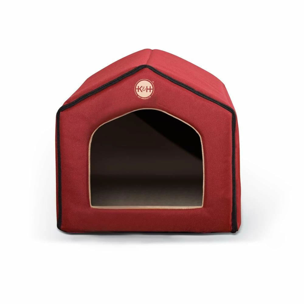 16 in. x 15 in. x 14 in. Red/Tan Indoor Pet House by K and H Pet Products