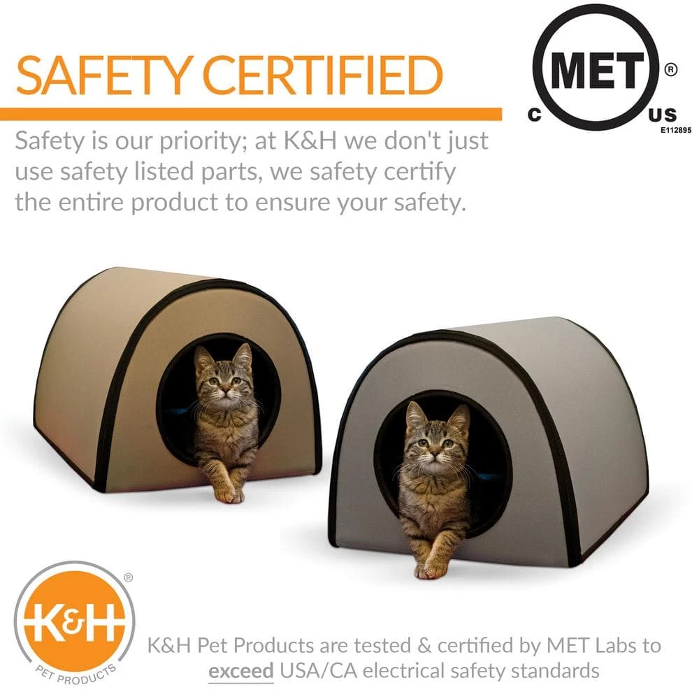 21 in. x 14 in. x 13 in. 25-Watt Gray Mod Thermo-Kitty Shelter by K and H Pet Products - Image 4