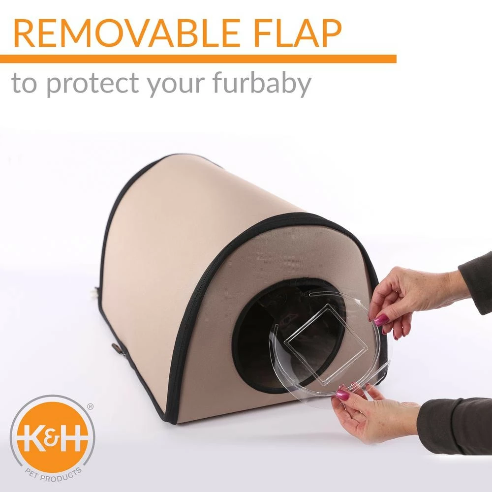 21 in. x 14 in. x 13 in. 25-Watt Gray Mod Thermo-Kitty Shelter by K and H Pet Products - Image 3