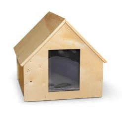 Natural Wood Birchwood Manor Kitty Home (Unheated) - 18 in. x 16 in. x 15 in. by K and H Pet Products
