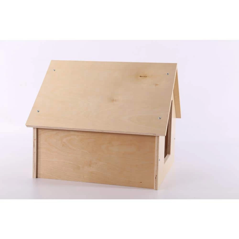 Natural Wood Birchwood Manor Kitty Home (Unheated) - 18 in. x 16 in. x 15 in. by K and H Pet Products - Image 2