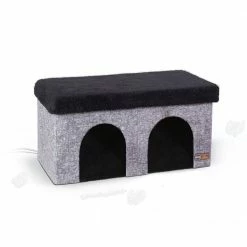 12 in. x 24 in. x 12 in. Classy Gray Thermo-Kitty Duplex 4W by K and H Pet Products