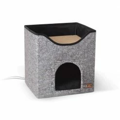 12 in. x 14 in. x 15 in. Classy Gray Thermo-Kitty Playhouse 4W by K and H Pet Products