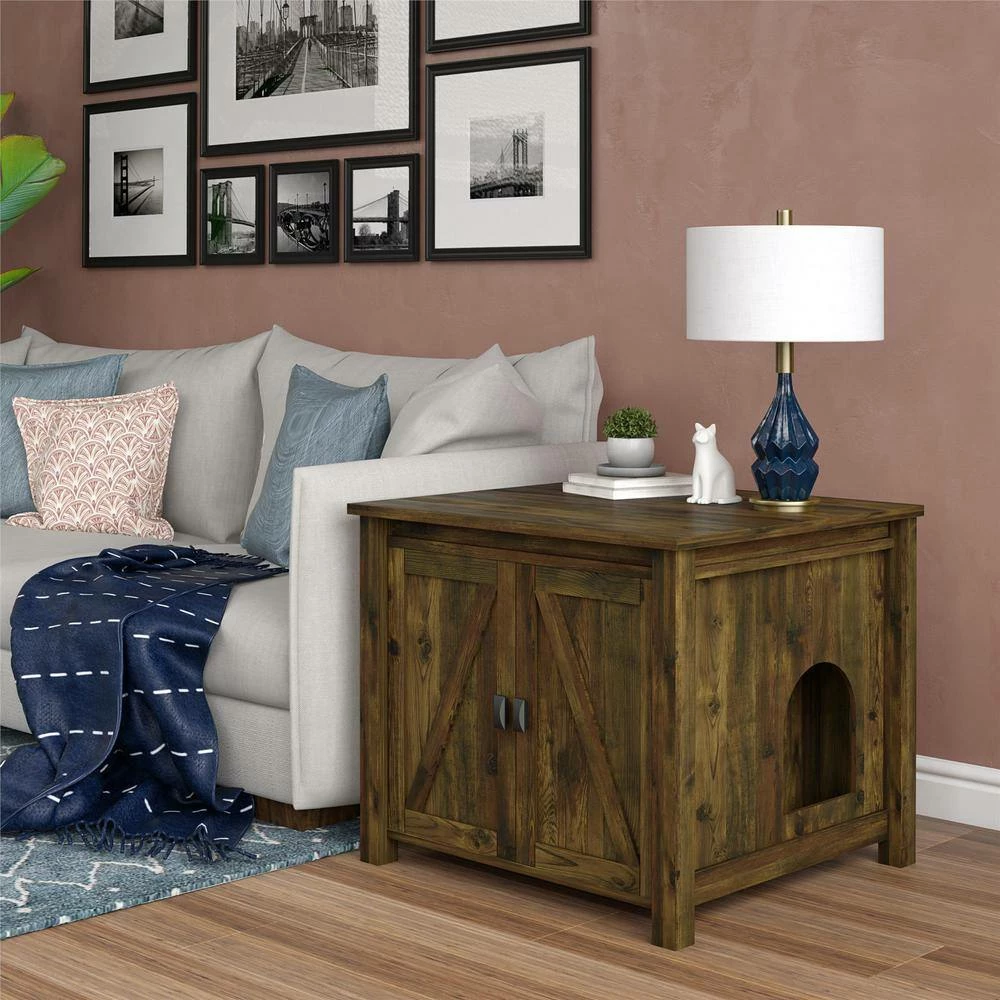 Farmington Litter Box Enclosure, Rustic by OLLIE & HUTCH - Image 3