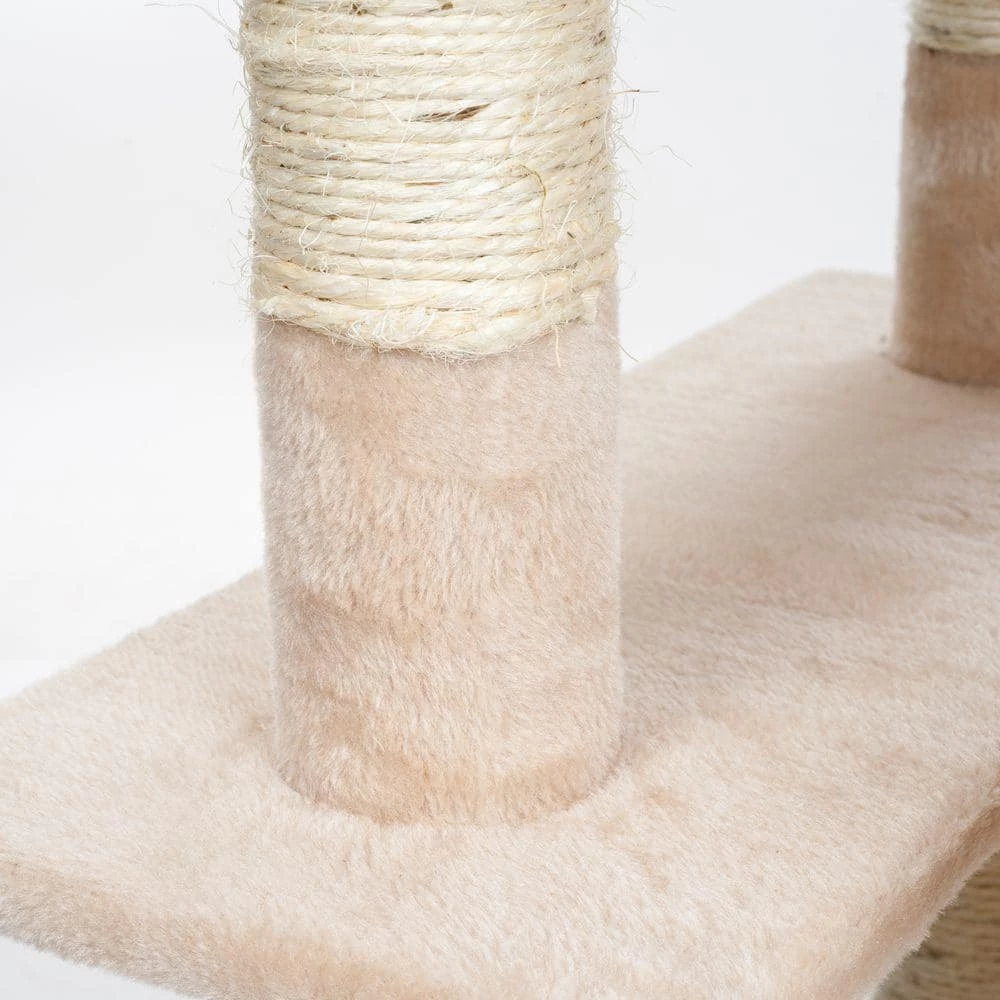 66.25 in. Beige Skyscraper Sleep and Play Cat Tree by Petmaker - Image 4