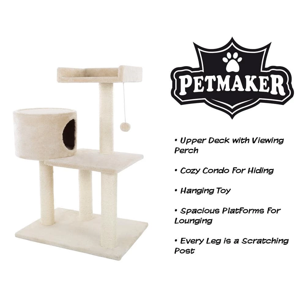 31 in. 3-Tier Cat Tree and Condo by Petmaker - Image 4
