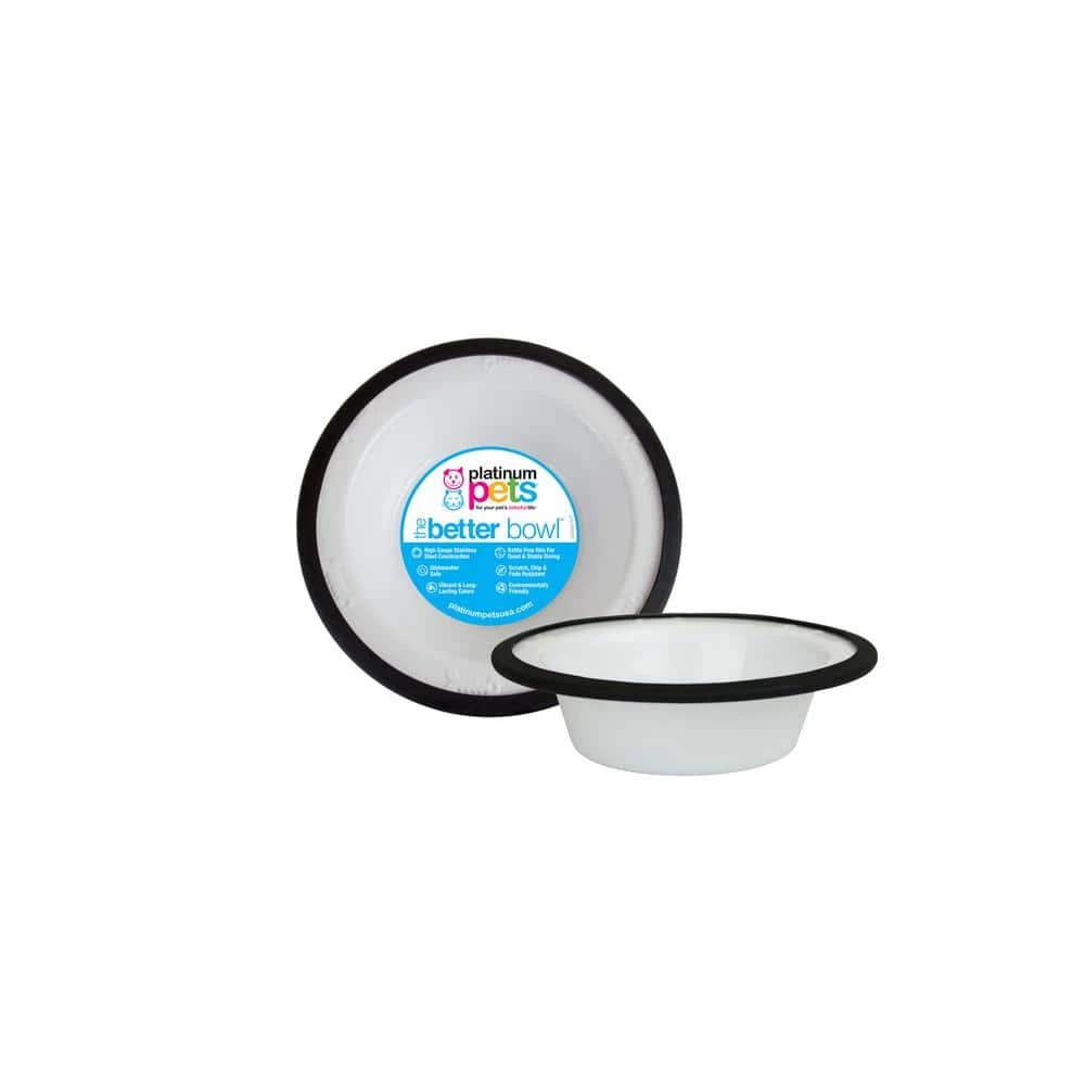 0.75 Cup Switchin Stainless Steel Dog/Cat Diner Feeder Replacement Bowl in Pearl White by Platinum Pets