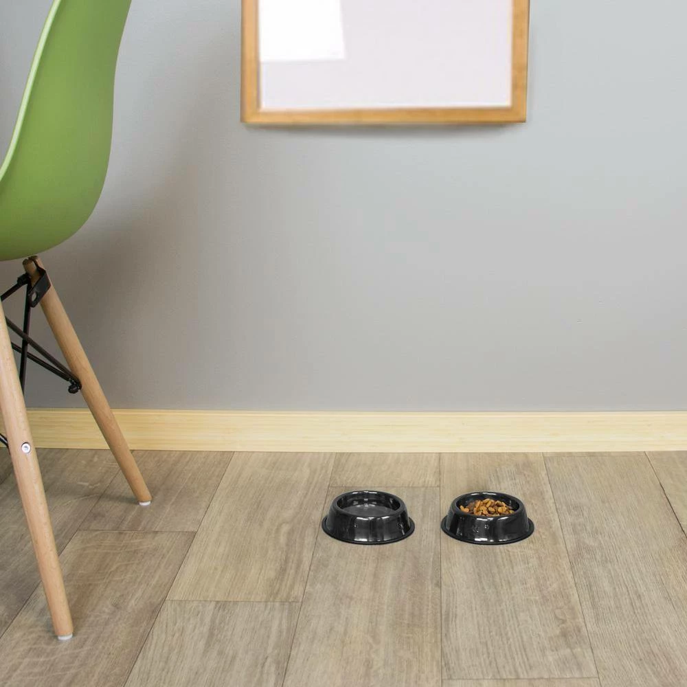 1 Cup Stainless Steel Embossed Non-Tip Cat Bowl in Chrome by Platinum Pets - Image 2