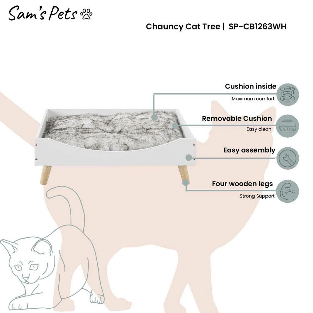 Chauncy 9 in. White Cat Tree by Sam's Pets - Image 5