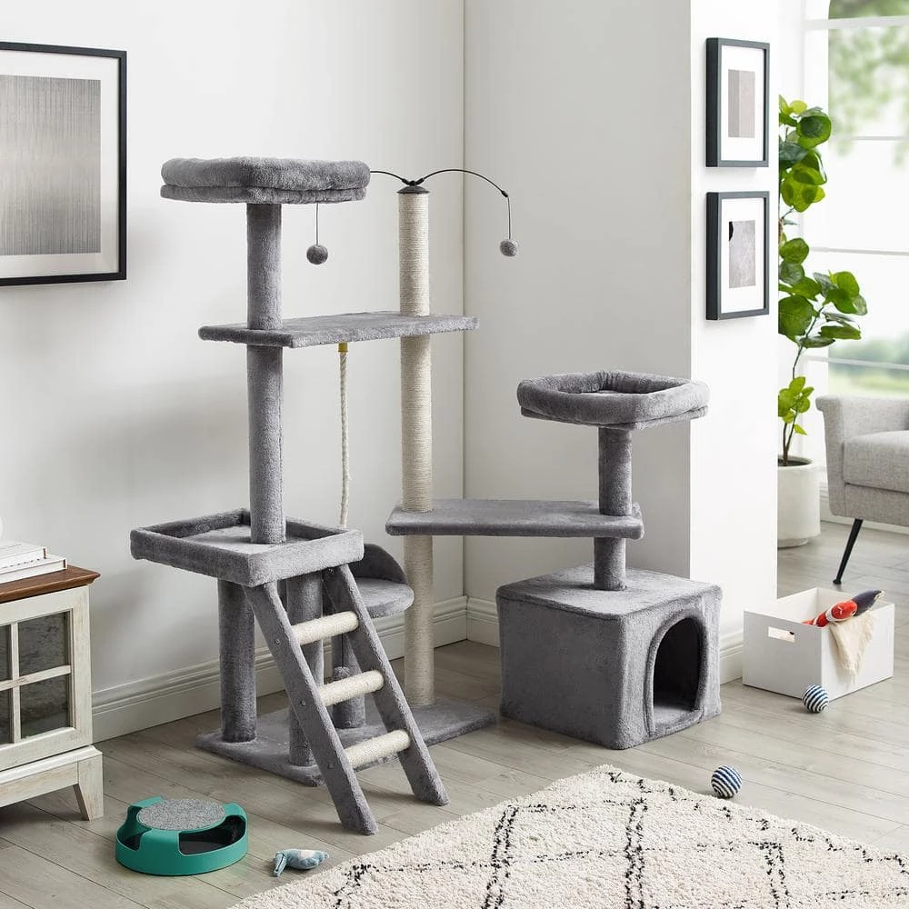 Longshot 53.5 in. Gray Cat Tree by Sam's Pets - Image 12