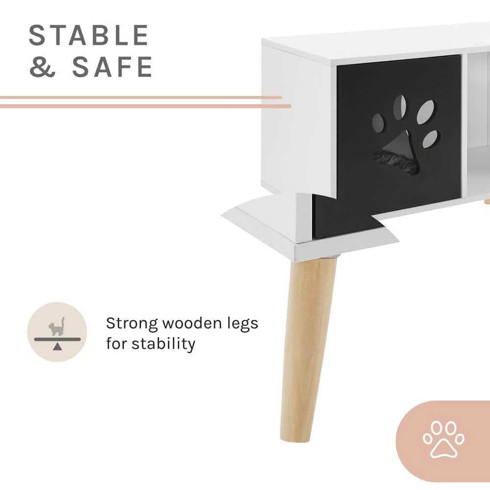 Convertible 22 in. Black and White Cat Tree End Table by Sam's Pets - Image 3