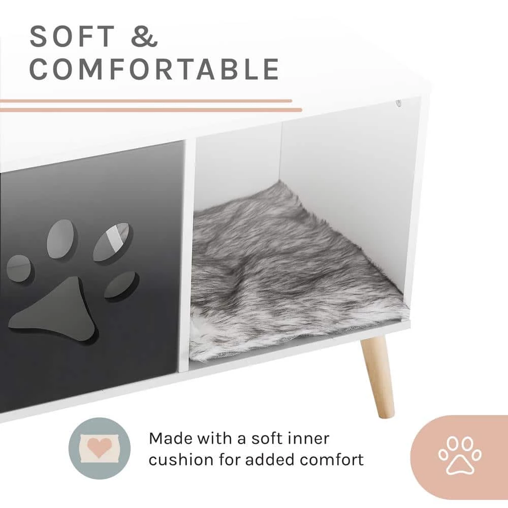 Convertible 22 in. Black and White Cat Tree End Table by Sam's Pets - Image 4