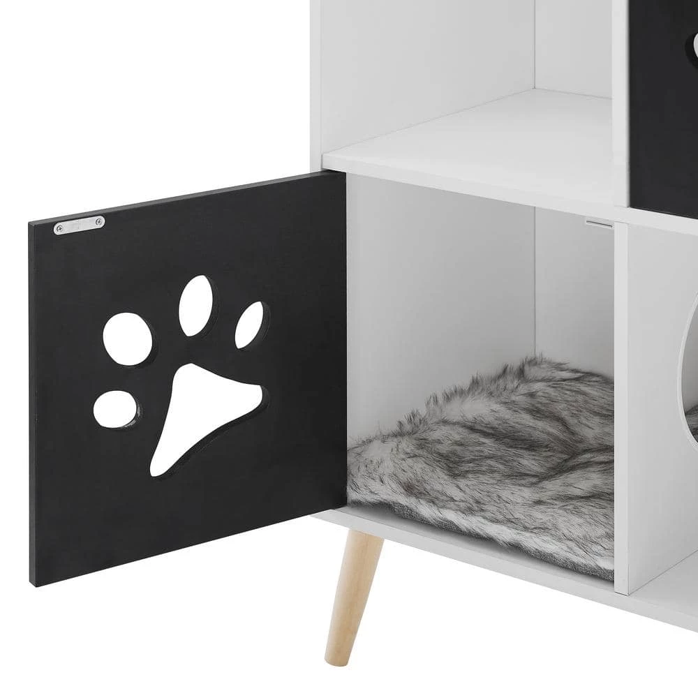Convertible Black and White Cat Tree End-Table Shelf by Sam's Pets - Image 6