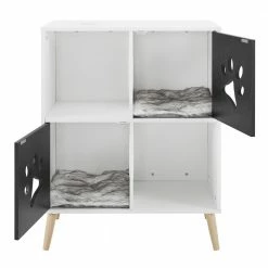 Convertible Black and White Cat Tree End-Table Shelf by Sam's Pets
