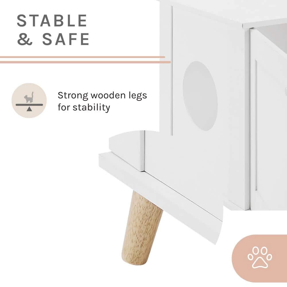 Becky 24.5 in. White Cat Tree End Table by Sam's Pets - Image 3