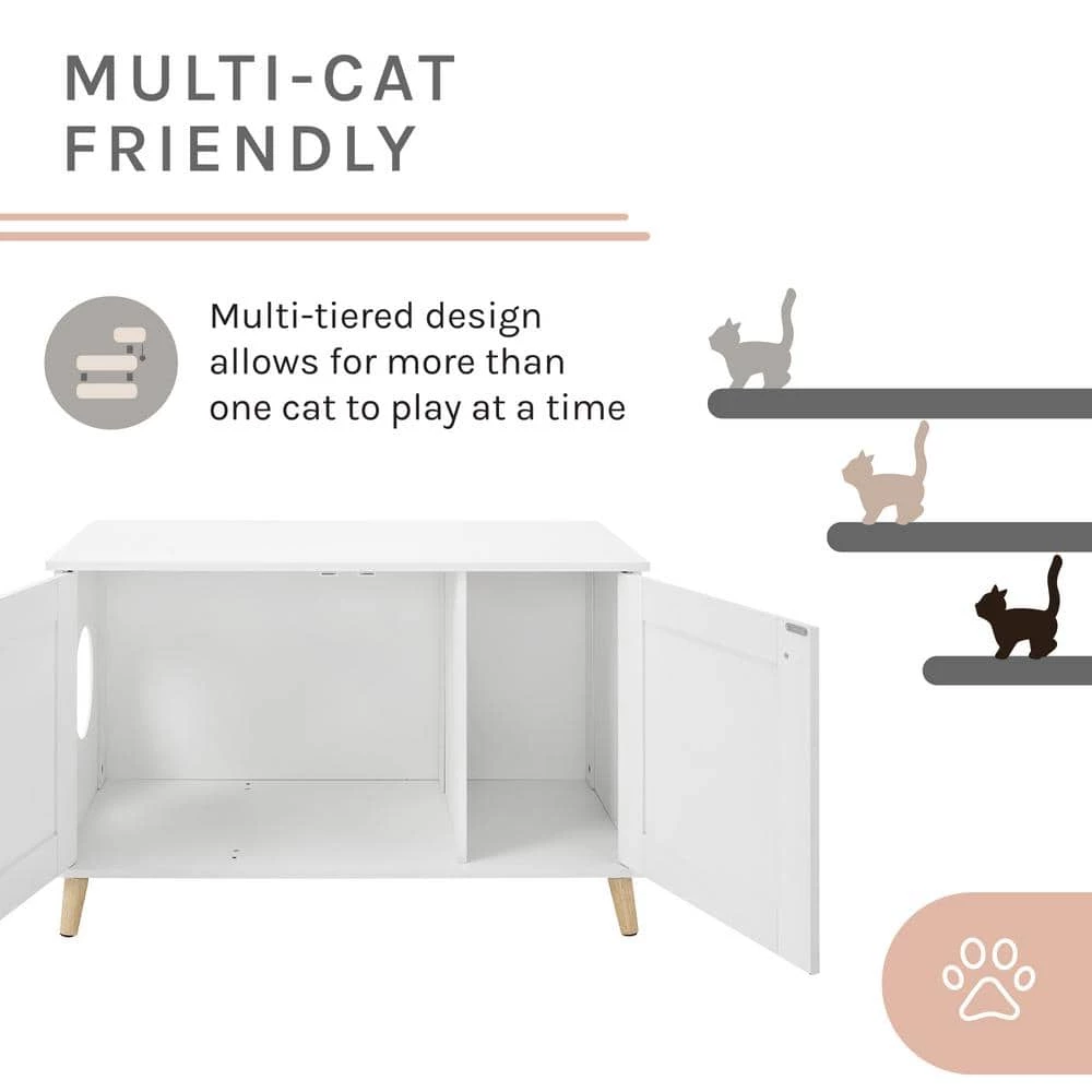 Becky 24.5 in. White Cat Tree End Table by Sam's Pets - Image 9