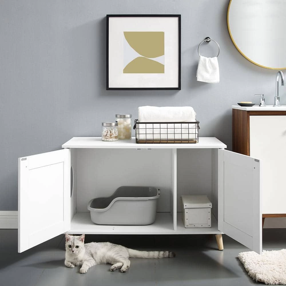 Becky 24.5 in. White Cat Tree End Table by Sam's Pets - Image 4