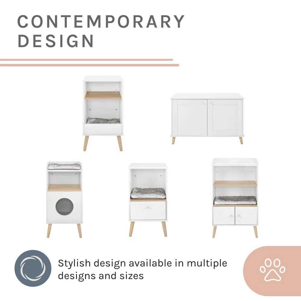 Becky 24.5 in. White Cat Tree End Table by Sam's Pets - Image 2