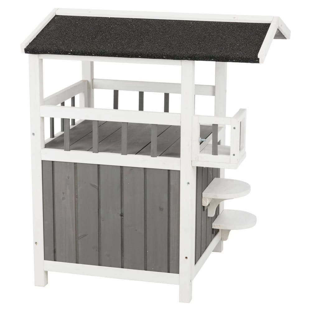 25 in. x 21.5 in. x 29.75 in. Pet Home with Shade in Gray/White by TRIXIE - Image 3