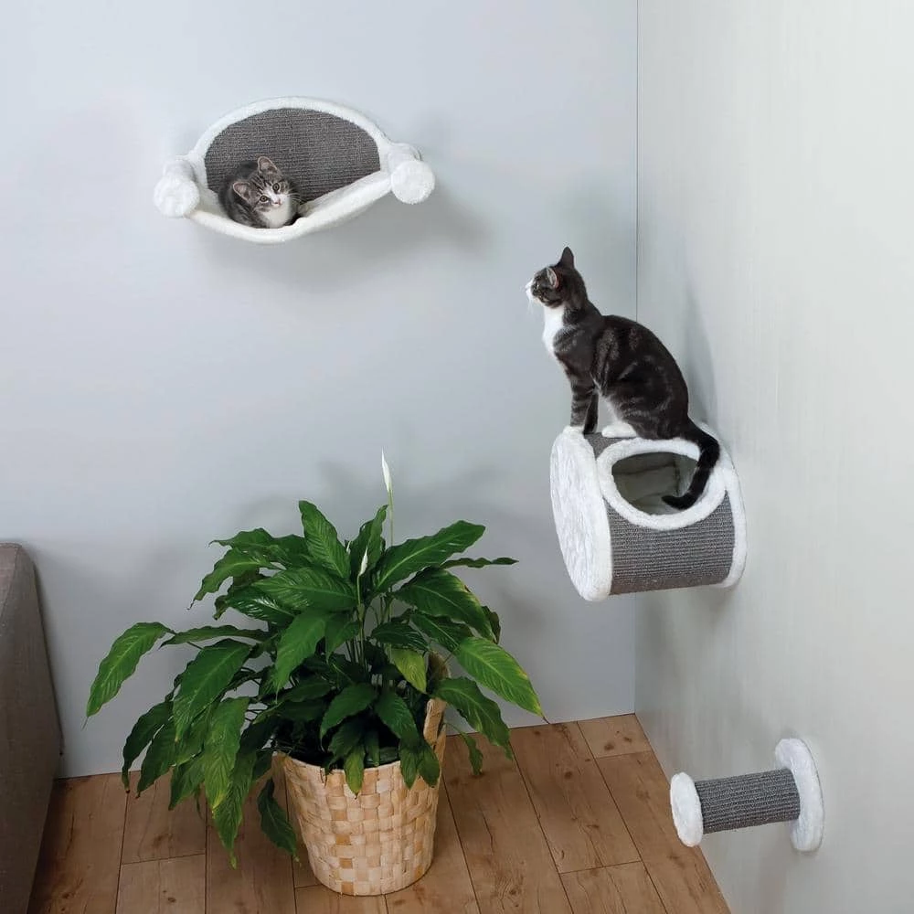Cream/Gray Wall-Mounted Cat Lounging Set by TRIXIE - Image 4