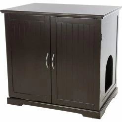 XL Wooden Litter Box Enclosure with Drawer, Brown by TRIXIE