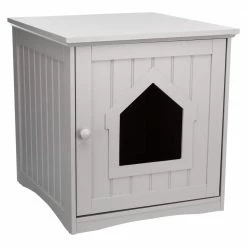 Standard Wooden Litter Box Enclosure in Gray by TRIXIE