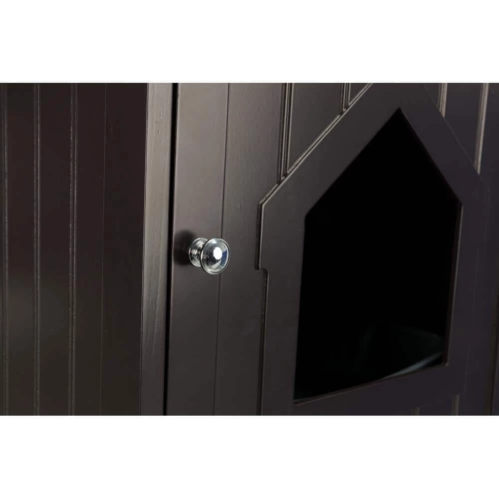 Standard Wood Litter Box Enclosure with Top Shelf in Brown by TRIXIE - Image 4