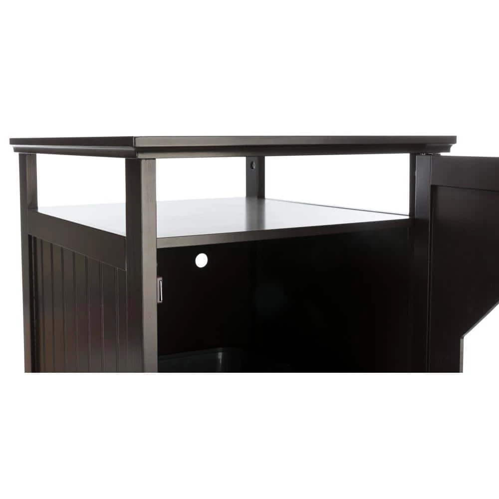 Standard Wood Litter Box Enclosure with Top Shelf in Brown by TRIXIE - Image 2