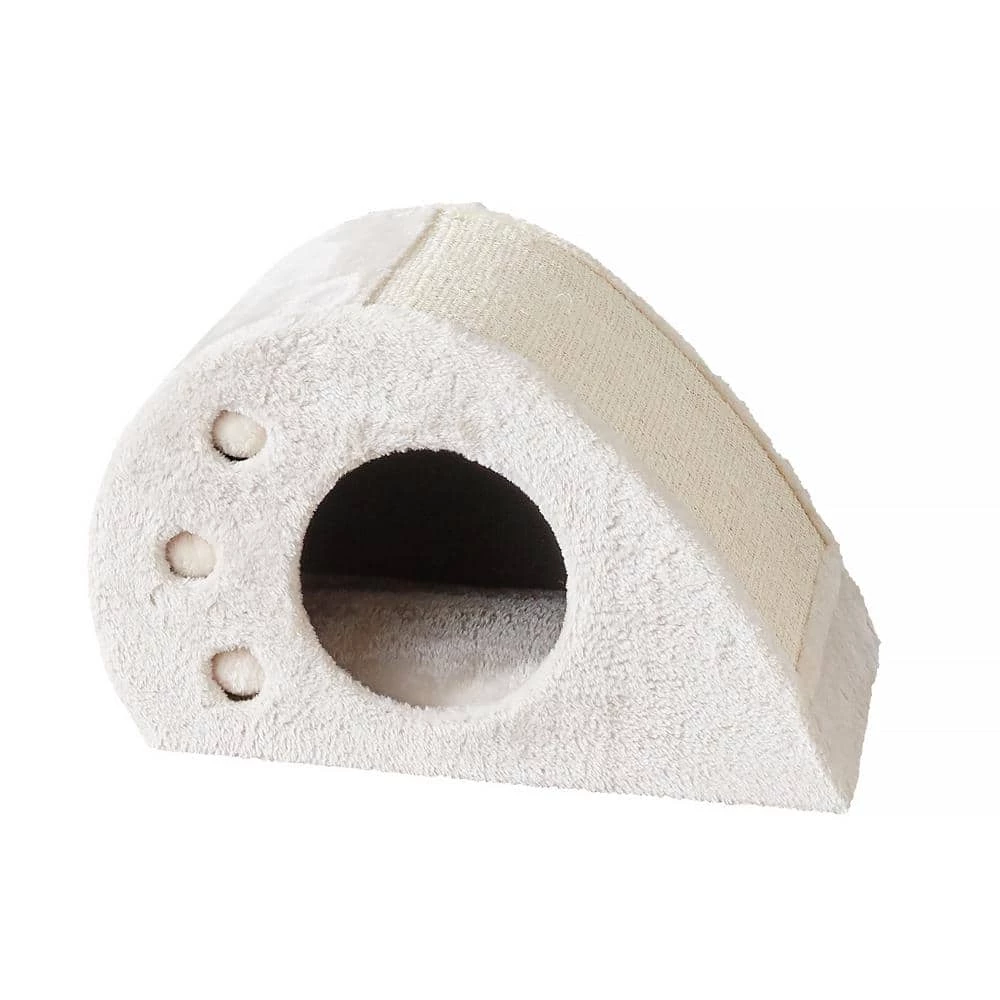 Magnolia Cat Toy Condo with scratching Board Cream by Two By Two
