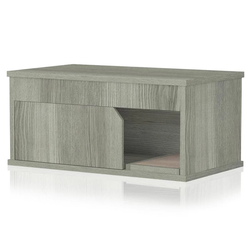 Eco zBoard 36.6 in. W x 16.9 in. H Lonfon Grey Cat Litter Box Enclosure with 1-Door by Way Basics