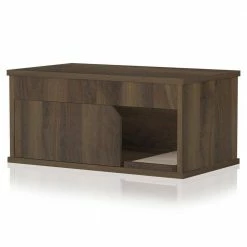 Eco zBoard 36.6 in. W x 16.9 in. H Royal Walnut Cat Litter Box Enclosure with 1-Door by Way Basics