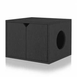 Black 23.2 in. W x 16.9 in. H zBoard Paperboard Enclosed Cat Litter Box Concealment with Side Hole by Way Basics