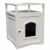White Cat Washroom Litter Box Cover by zoovilla
