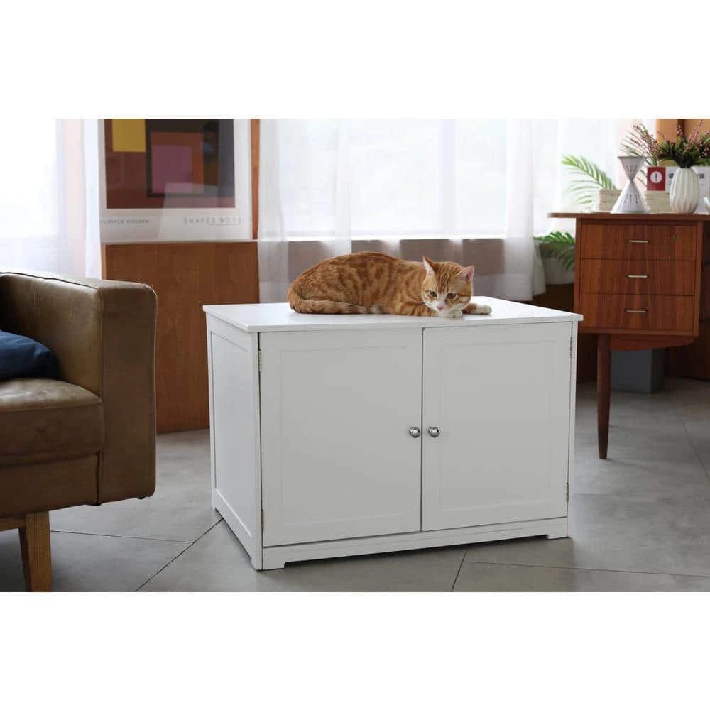 White Kitty Loo Litter Bench Box Cover by zoovilla - Image 5