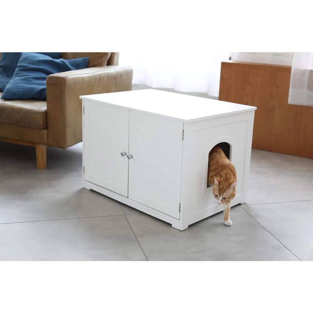 White Kitty Loo Litter Bench Box Cover by zoovilla - Image 2